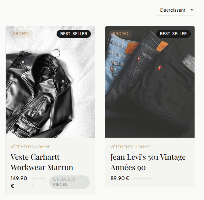 Aperçu de boutique en ligne