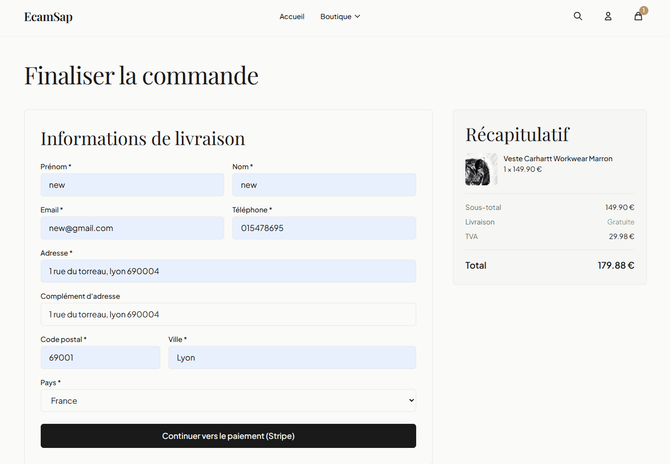 Site vitrine plombier Lyon